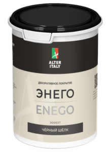 Декоративное покрытие с эффектом черный шелк Silk Plaster AlterItaly Enego 2.5 л