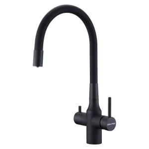 Смеситель для кухни Paulmark Salix Sa213419-AN с гибким изливом, антрацит