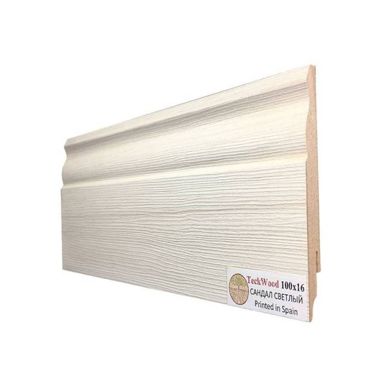 Плинтус МДФ TeckWood цветной Сандал Светлый 2150x100x16