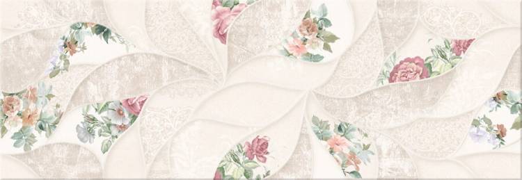 Керамическая плитка Eletto Ceramica Malwiya 506931101 Milk Floris 24.2x70