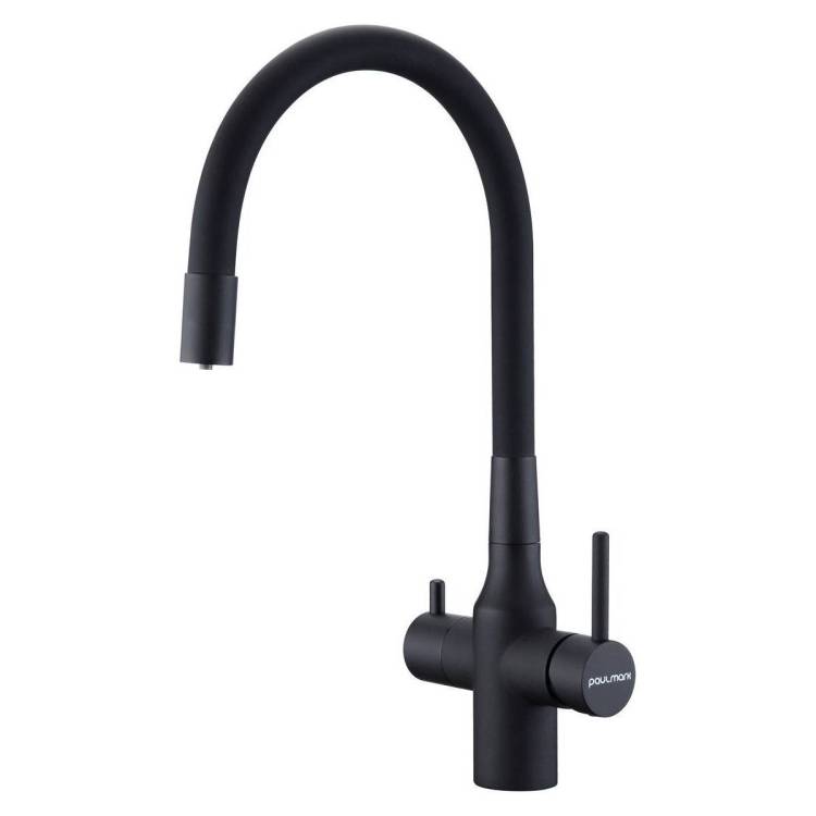 Смеситель для кухни Paulmark Salix Sa213419-AN с гибким изливом, антрацит