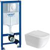 Комплект Унитаз подвесной Duravit Happy D.2 2222090000 rimless + Крышка-сиденье 0064590000 + Инсталляция Grohe Rapid SL 38721001 3 в 1 с кнопкой