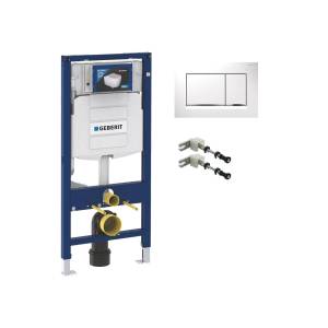 Система инсталляции для унитазов Geberit Duofix UP 320 111.300.00.5 кнопка белая, хром глянцевый