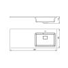 Раковина Uperwood Cosmos Quartz RCosmos Quartz120RJ над стиральной машиной, правая, жасмин, 120x48 фото 5
