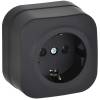 Розетка 1-местная с заземлением IEK Glory ERH11-K02M-16 черный матовый