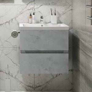 Тумба с раковиной Art&Max Techno подвесная, 70, бетон лофт натуральный