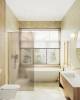 Душевая перегородка MaybahGlass MGD-697-3ш 79x195, стекло бронза матовая 8 мм, профиль золото фото 2
