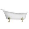 Ванна из искусственного камня Belux Ладья ВЛА 1600 белая глянцевая, ножки золото