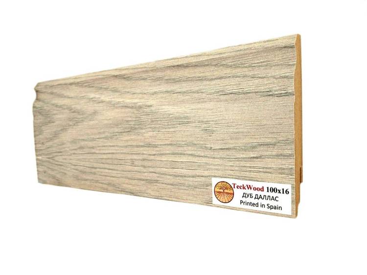 Плинтус МДФ TeckWood цветной Дуб Даллас (Oak Dallas) 2150х100х16