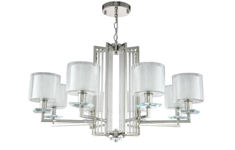 Люстра Crystal Lux NICOLAS SP-PL8 NICKEL/WHITE