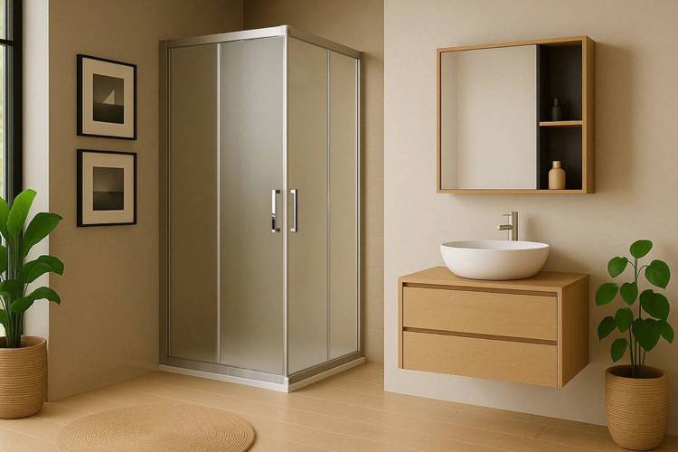 Душевой уголок Royal Bath HPD RB8095HPD-C-ST профиль сатин, стекло матовое, 95x80x200