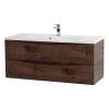 Тумба с раковиной Belbagno Marino MARINO-1100-2C-SO-RW-P 110x45x50 Rovere Moro подвесная с двумя выкатными ящиками фото 2