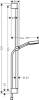 Душевой комплект Hansgrohe 75420670 + 24170670 матовый черный фото 6