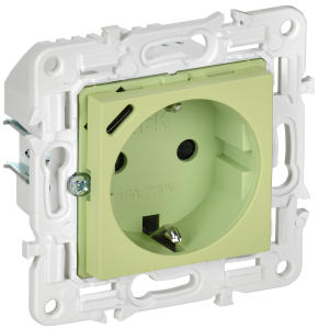 Розетка 1-местная с заземлением, шторками и USB Type С IEK Skandy SK-R14-16-U14-018-K06 мятный