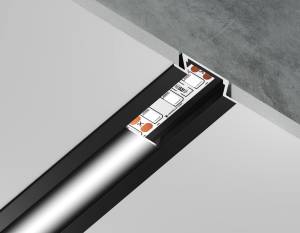 Алюминиевый встраиваемый профиль  Ambrella light Illumination GP1001BK/BK