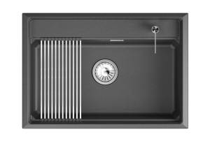 Мойка кухонная Granula Kitchen Space 7301i шварц, 73x51