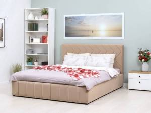 Кровать Нижегородмебель Милана tenerife latte (бежевый кофейный) 160x200