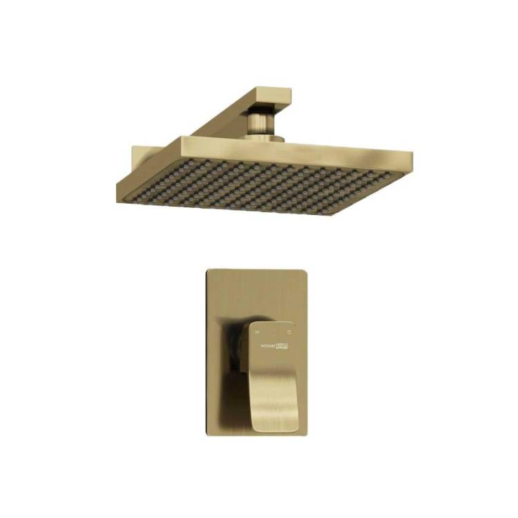 Душевой комплект Wasserkraft A12610 с верхней душевой насадкой, бронзовый светлый, встраиваемый