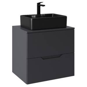 Тумба с раковиной Orange Line Li-60TugMDF+B01-475MB графит матовый, 60 см