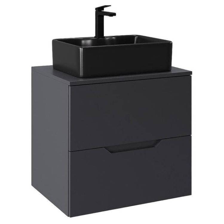 Тумба с раковиной Orange Line Li-60TugMDF+B01-475MB графит матовый, 60 см