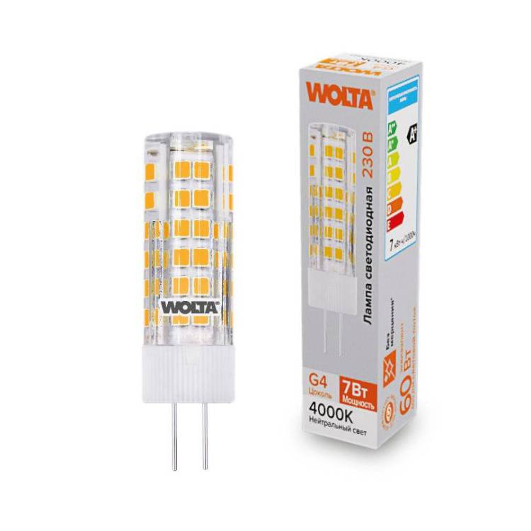 Светодиодная лампа Wolta WSTD-JC-220V7W4KG4-C