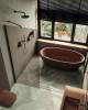Душевая перегородка MaybahGlass MGD-696-6ш 79x195, стекло бронза 8 мм, профиль черный фото 3