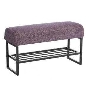 Банкетка Tetchair Charli lux 25122 VT shape wood rose, велюр, букле, со стеллажом для обуви