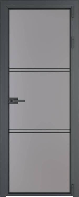 Межкомнатная дверь Profil Doors 3 AX цвет профиля Серая ночь, стекло безопасное 6 мм монохром серый 800x2000