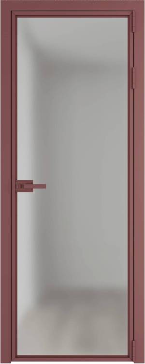 Межкомнатная дверь Profil Doors 1 AX цвет профиля Красный антрацит, стекло безопасное 6 мм матовое 600x2000