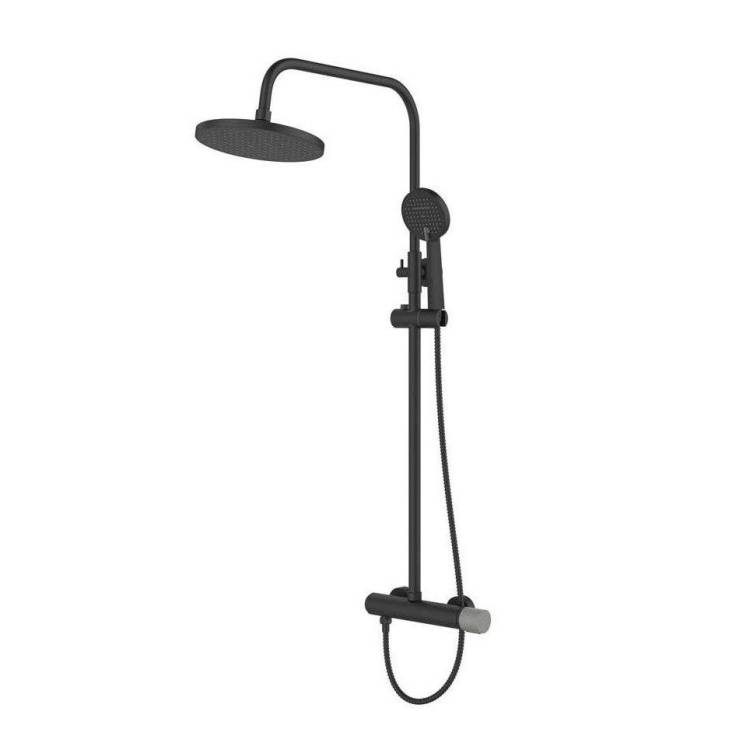 Душевая стойка Bronze de Luxe Focus 24612BG черная матовая, гранит