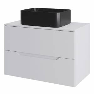 Тумба с раковиной Orange Line Li-70TuwMDF+B02-460MB белый матовый, 70 см