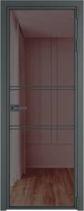 Межкомнатная дверь Profil Doors 2 AX цвет профиля Серая ночь, стекло безопасное 6 мм золотистая бронза 600x2000