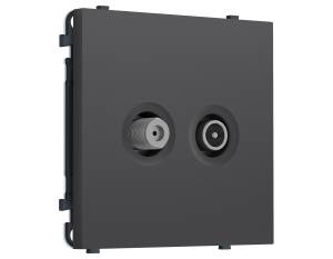 Комплект механизма TV розетки оконечной+SAT Ambrella Volt Sigma MS913310 графит мягкое касание