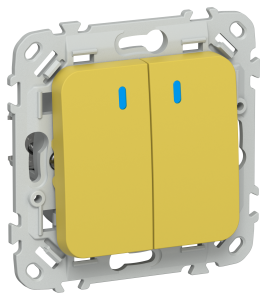 Выключатель 2-клавишный IEK Flite FI-V24-1-10-1-K44 желтый карри