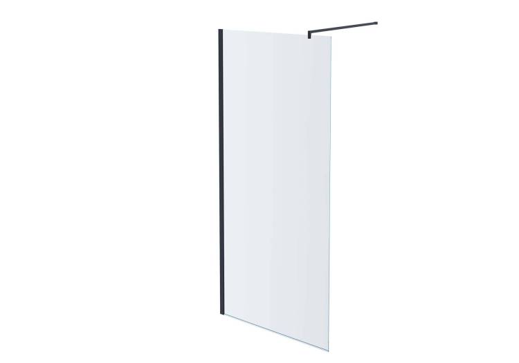 Душевая перегородка Aquatek AQ WIW 11020BL профиль черный, стекло прозрачное, 110x200