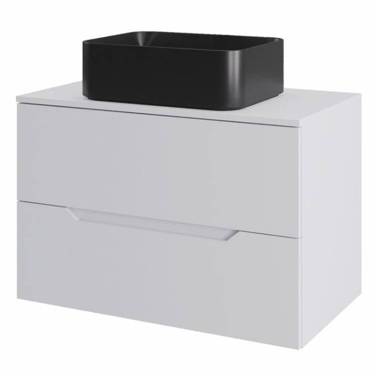 Тумба с раковиной Orange Line Li-70TuwMDF+B02-460MB белый матовый, 70 см