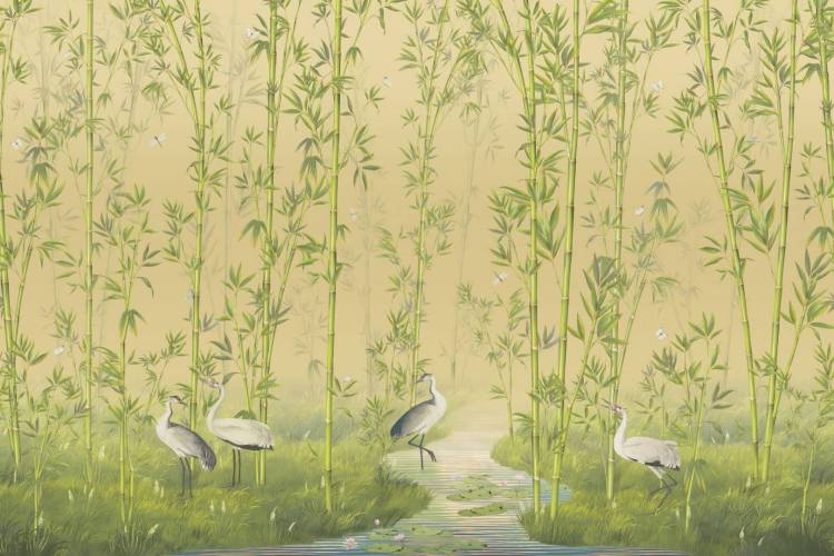 Бесшовные Eco обои Ortograf Chinoiserie 33926 Bamboo forest Жемчуг ОЕ-Р3