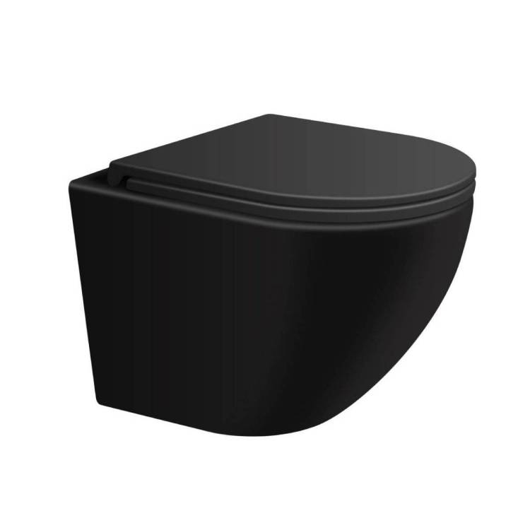 Унитаз подвесной Sintesi Evi SIN-TS-EVI-151BM безободковый, с крышкой-сиденьем микролифт