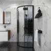 Душевой уголок Niagara Eco NG-1007-14BLACK профиль черный матовый, стекло с узором, 90x90x190 фото 4