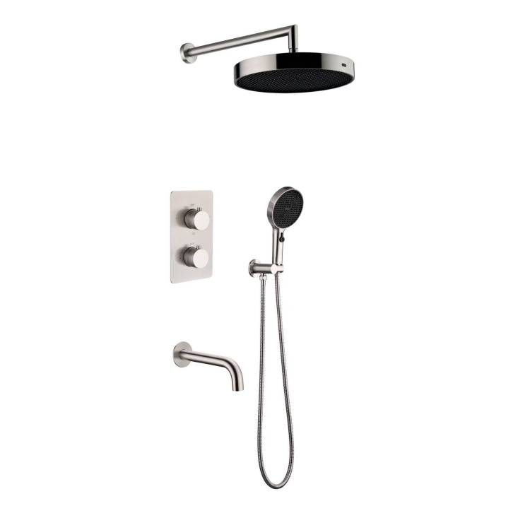 Душевой комплект Boheme Cell 427-NB Nickel Brush Смеситель 134-3-NB + Излив Fusion 625-NB