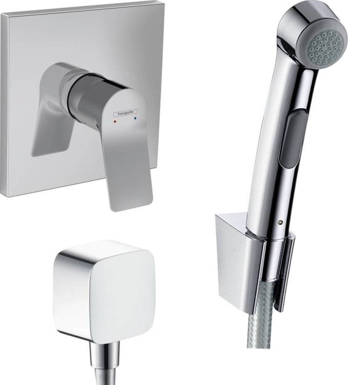 Душевой комплект Hansgrohe Vivenis Смеситель + Гигиенический душ + Шланговое подключение, хром