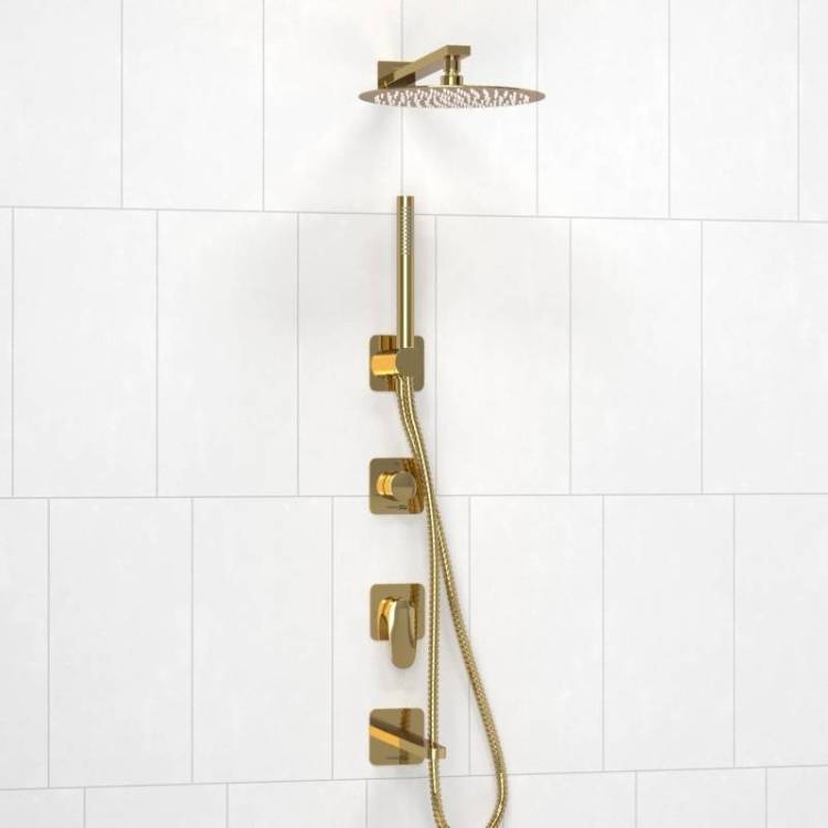 Душевой комплект Wasserkraft Neckar A2151.278.279.183.208.280.197.281 встраиваемый, с верхней душевой насадкой, лейкой, золото