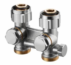 Узел нижнего подключения Oventrop Мultiflex F ZBU 3/4 прямой, с преднастройкой