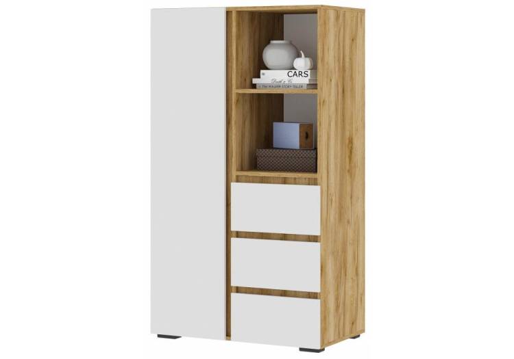 Стеллаж Woodville Элла ШК 03 548005 белый/дуб крафт золото