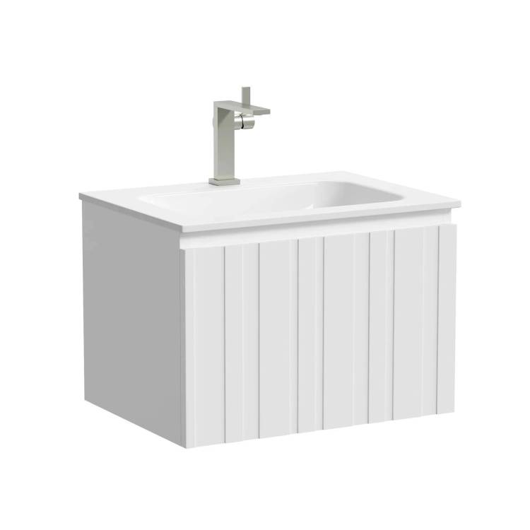 Тумба под раковину Sancos Ламель LM60W белая матовая, 59x44.5x40.6