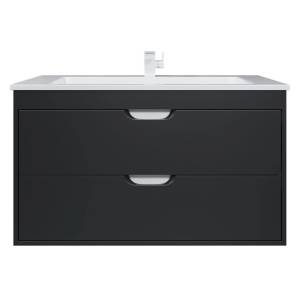 Тумба с раковиной Uperwood Modul подвесная, матовая, черная, 100 см Тумба с раковиной Uperwood Modul подвесная, матовая, черная, 100 см