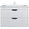Тумба с раковиной Uperwood Modul 393020560 подвесная, матовая, белая, графит, 80 см