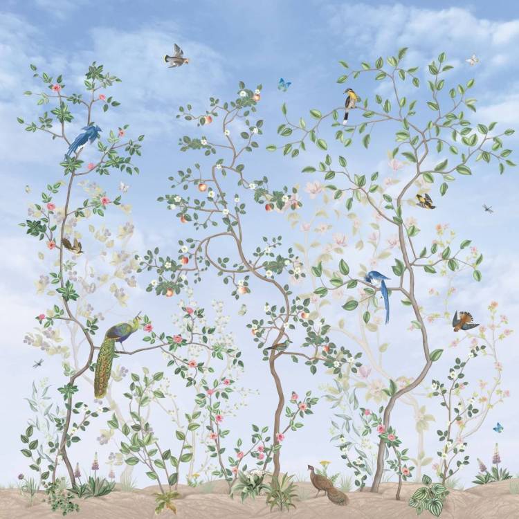 Бесшовные Eco обои Ortograf Chinoiserie 33947 Blooming garden Гладь ОЕ-Р2