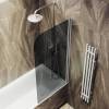 Шторка на ванну MaybahGlass MGV-642-5 профиль хром матовый, стекло графит, 90x140 фото 2