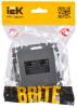 Розетка компьютерная RJ45 2-местная IEK Brite BR-K20-1-K46 сталь фото 8